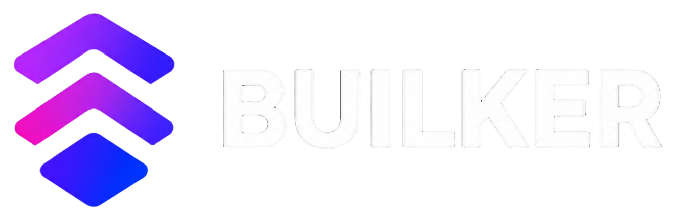 BUILKER — logo con icono degradado y texto